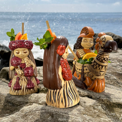 "it's a hula world" Tiki Mug, Hula Girl Too - #3 of a 4 mug series, sculpted by Thor - DECOR USE ONLY - Ready to Ship! (FREE SHIPPING in U.S.)