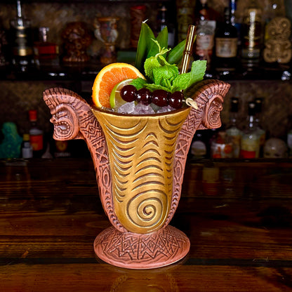 Doug Horne's Outrigger Chalice Tiki Mug, sculpted by Thor - Ready to Ship (FREE SHIPPING in U.S.)