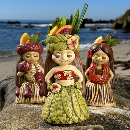 "it's a hula world" Tiki Mug, Hula Girl Ti - #4 of a 4 mug series - Ready to Ship! (FREE Shipping in U.S.)