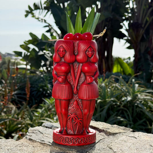 Jeff Granito's RedRum - Ceramic Tiki Mug - Bright Red Rum - Ready to Ship! (FREE Shipping in U.S.)