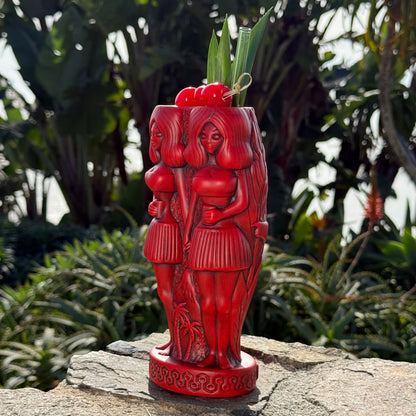 Jeff Granito's RedRum - Ceramic Tiki Mug - Bright Red Rum - Ready to Ship! (FREE Shipping in U.S.)