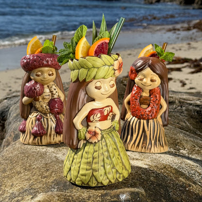 "it's a hula world" Tiki Mug, Hula Girl Ti - #4 of a 4 mug series - Ready to Ship! (FREE Shipping in U.S.)