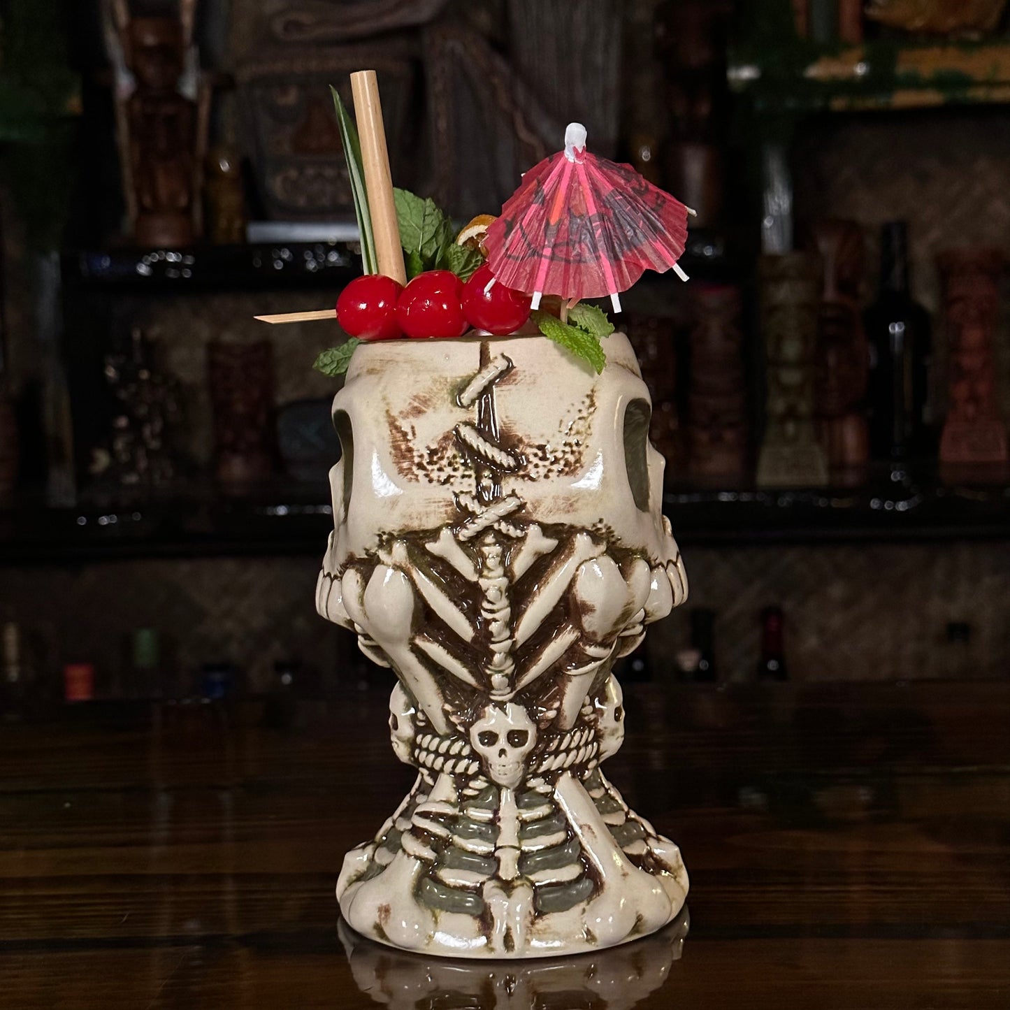 Jeff Granito's Calix Mortis II ceramic Tiki Mug, sculpted by Thor - Ready to Ship! (FREE Shipping in U.S.)