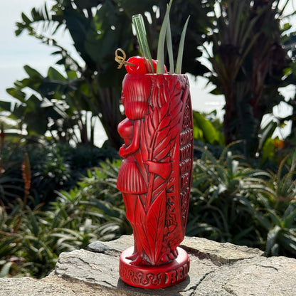Jeff Granito's RedRum - Ceramic Tiki Mug - Bright Red Rum - Ready to Ship! (FREE Shipping in U.S.)