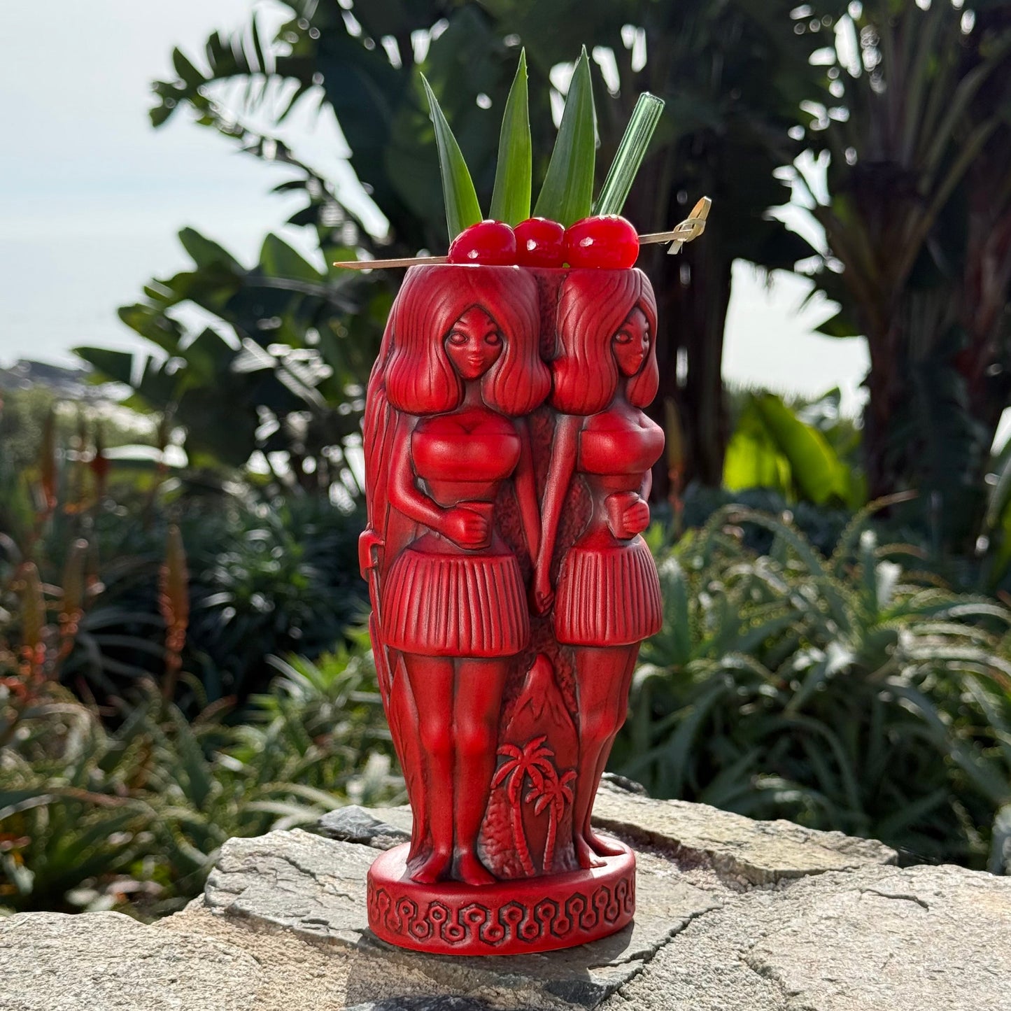 Jeff Granito's RedRum - Ceramic Tiki Mug - Bright Red Rum - Ready to Ship! (FREE Shipping in U.S.)