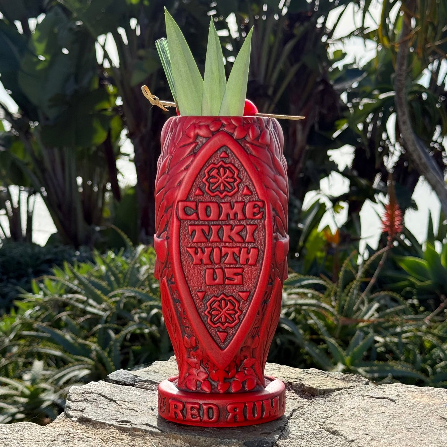 Jeff Granito's RedRum - Ceramic Tiki Mug - Bright Red Rum - Ready to Ship! (FREE Shipping in U.S.)