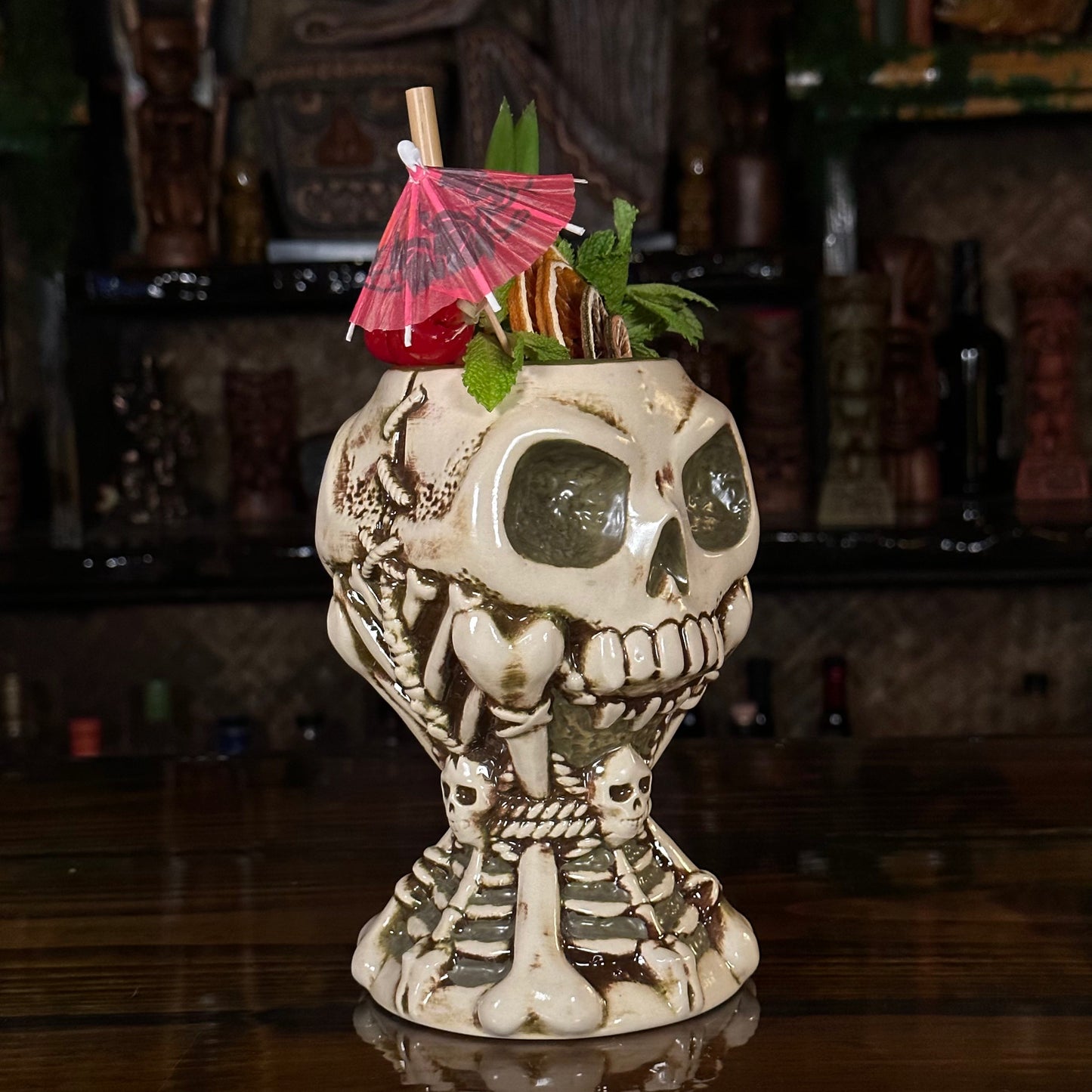 Jeff Granito's Calix Mortis II ceramic Tiki Mug, sculpted by Thor - Ready to Ship! (FREE Shipping in U.S.)