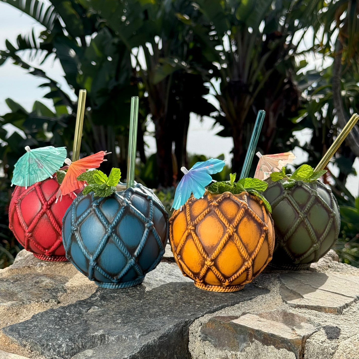 Nautical Fishing Floats, Choice of 4 - Ceramic Tiki Mugs - Ready to Ship! (FREE Shipping in U.S.)