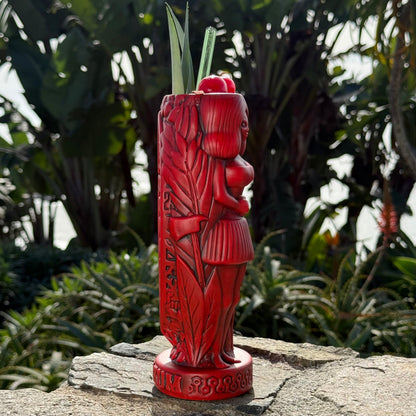Jeff Granito's RedRum - Ceramic Tiki Mug - Bright Red Rum - Ready to Ship! (FREE Shipping in U.S.)