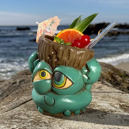 Tiki tOny's Blue King Coconut - Ceramic Tiki Mug -  Limited Edition of 250 - Ready to Ship! (FREE Shipping in U.S.)