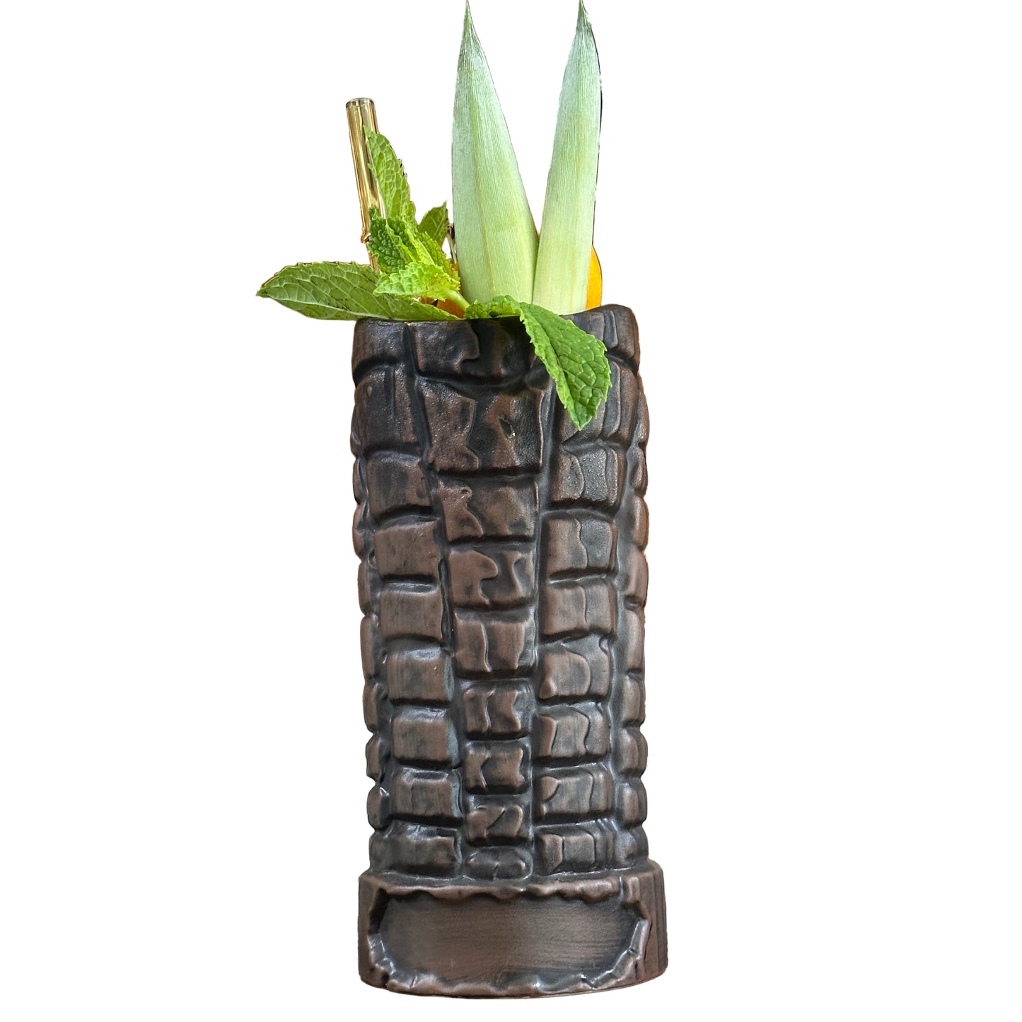 Hoa Kahiko Ku Tiki Mug (Dark Wood glaze), sculpted by Thor - Ceramic - Ready to Ship (FREE SHIPPING in U.S.)