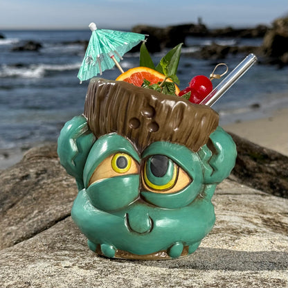 Tiki tOny's Blue King Coconut - Ceramic Tiki Mug -  Limited Edition of 250 - Ready to Ship! (FREE Shipping in U.S.)