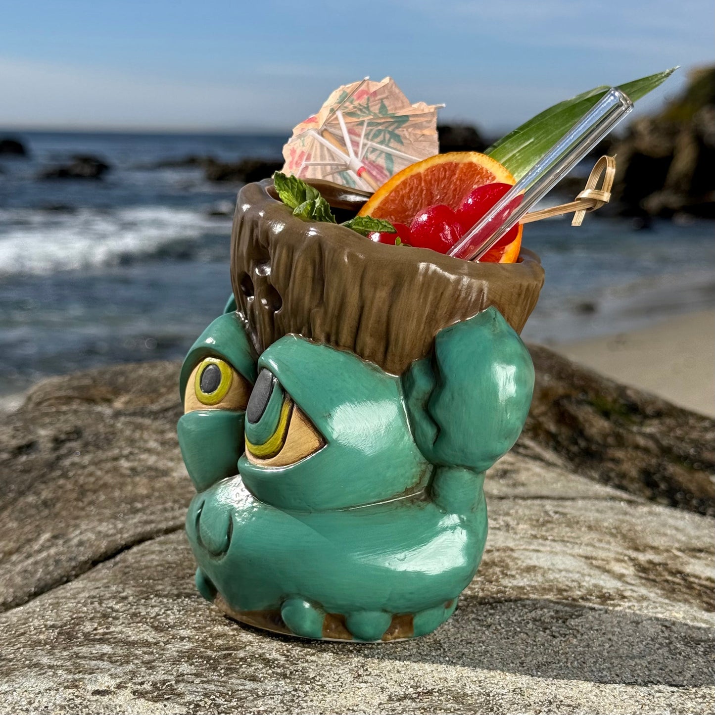 Tiki tOny's Blue King Coconut - Ceramic Tiki Mug -  Limited Edition of 250 - Ready to Ship! (FREE Shipping in U.S.)