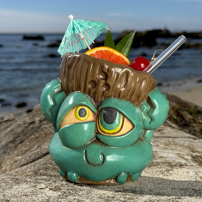 Tiki tOny's Blue King Coconut - Ceramic Tiki Mug -  Limited Edition of 250 - Ready to Ship! (FREE Shipping in U.S.)