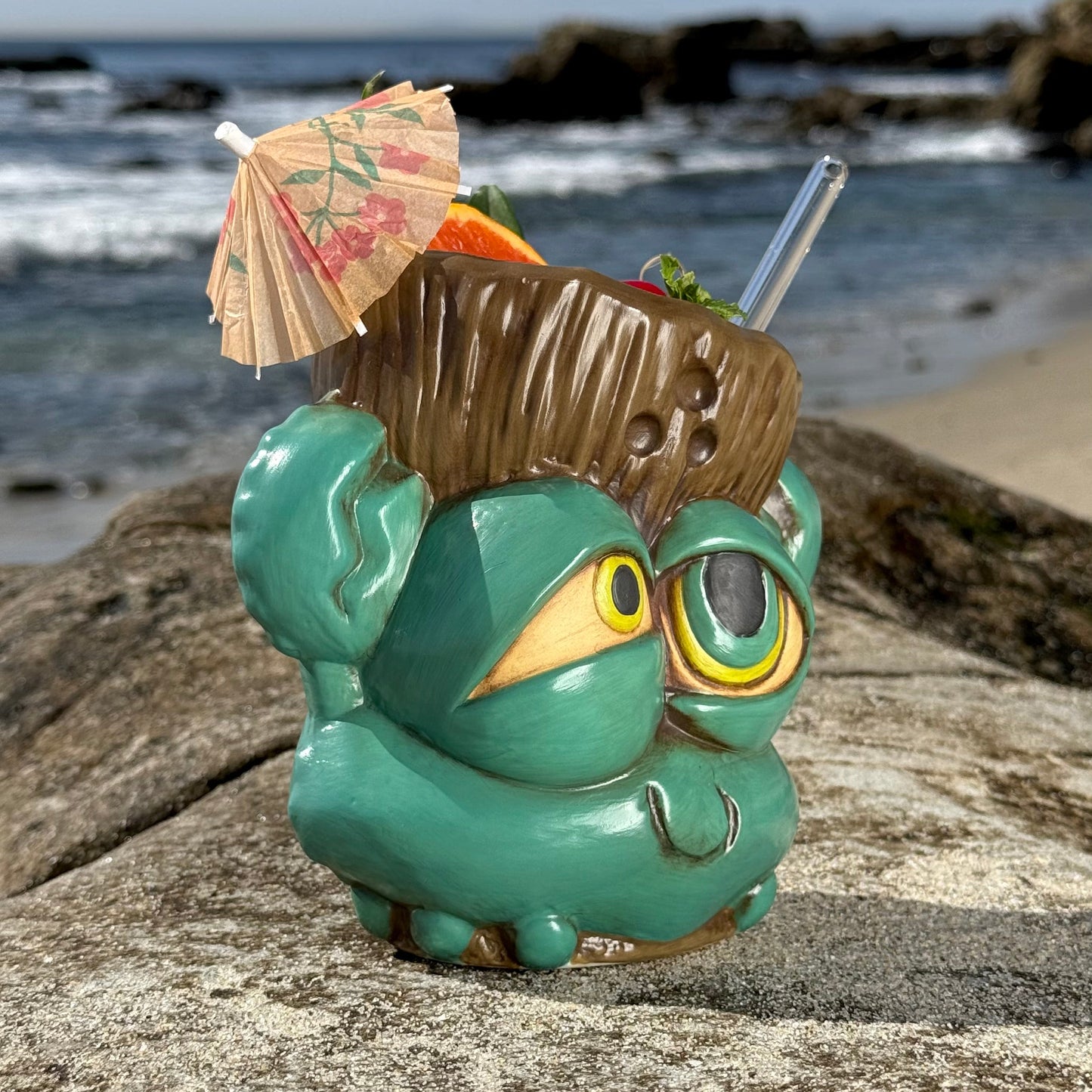 Tiki tOny's Blue King Coconut - Ceramic Tiki Mug -  Limited Edition of 250 - Ready to Ship! (FREE Shipping in U.S.)