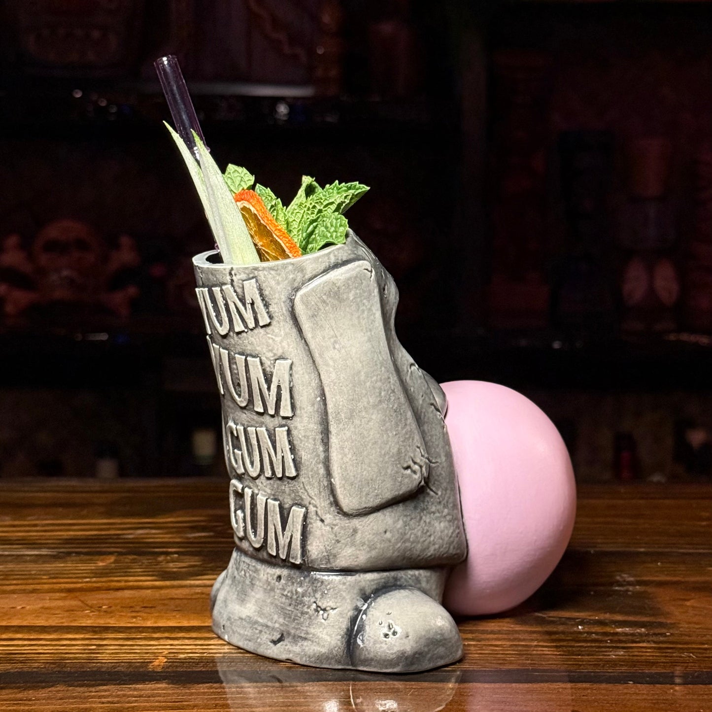 Yum Yum Gum Gum ceramic (Light Bubble) Tiki Mug - Limited Release of 150 - Made in USA - Ready to Ship