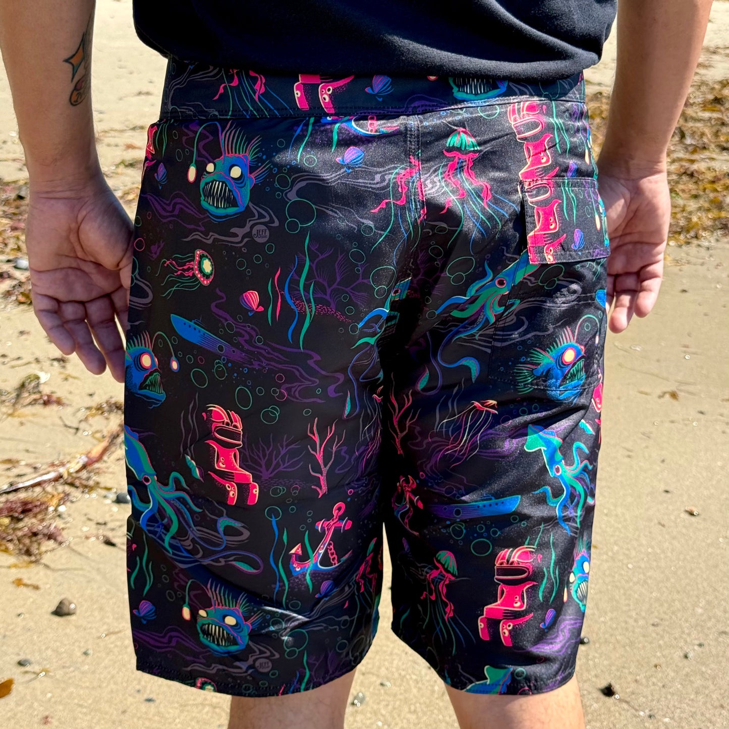 Jeff Granito's 'Dwellers of the Deep' Board Shorts - Ready to Ship!