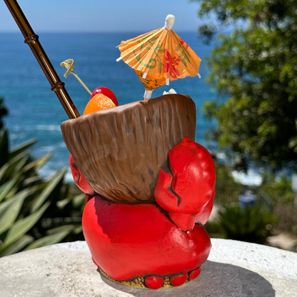 Tiki tOny's Red King Coconut - Ceramic Tiki Mug - Ready to Ship! (FREE Shipping in U.S.)