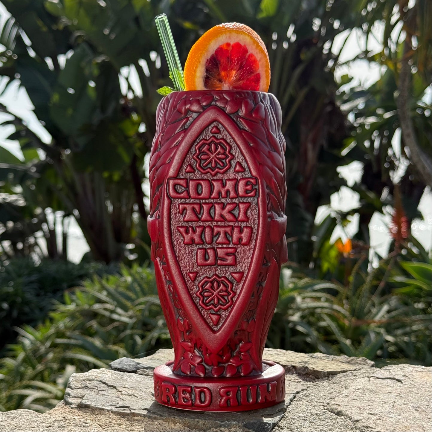 Jeff Granito's RedRum- Ceramic Tiki Mug - Dark Red Rum - Ready to Ship! (FREE Shipping in U.S.)