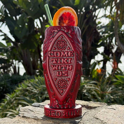 Jeff Granito's RedRum- Ceramic Tiki Mug - Dark Red Rum - Ready to Ship! (FREE Shipping in U.S.)