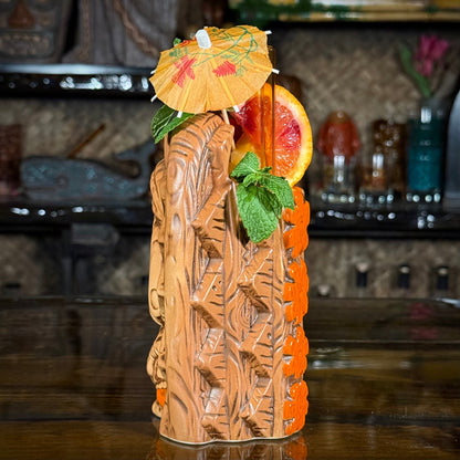 The Griper Tiki Mug (Orange) designed by Ken Ruzic, sculpted by Thor - Limited Edition of 250 - Ready to Ship! (FREE SHIPPING in U.S.)