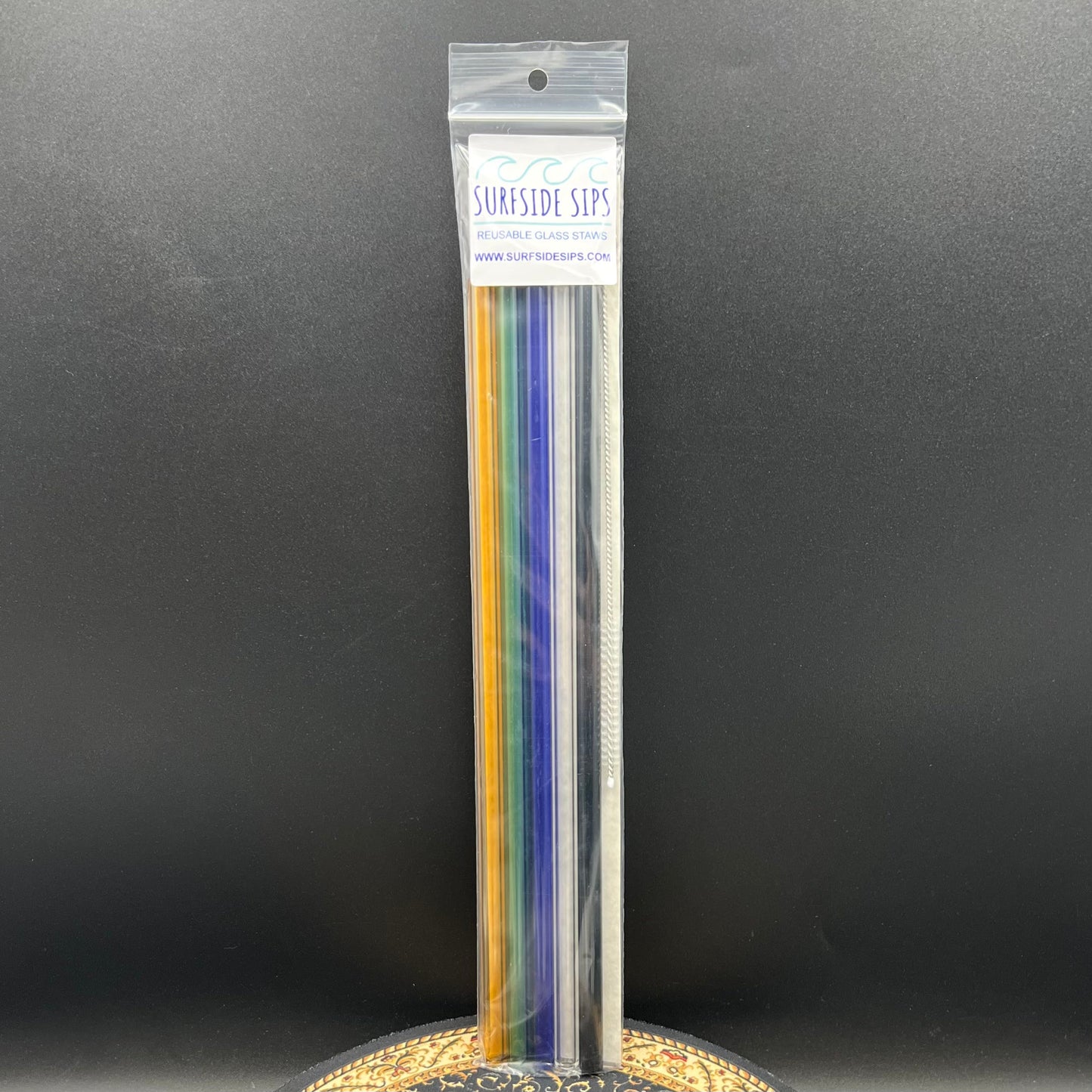 Surfside Sips Set of Five Glass Straws