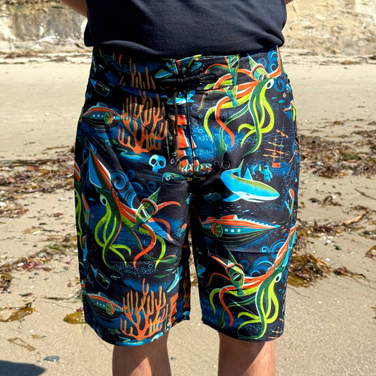 Jeff Granito's '20,000 Fears Under The Sea' Board Shorts - Ready to Ship!