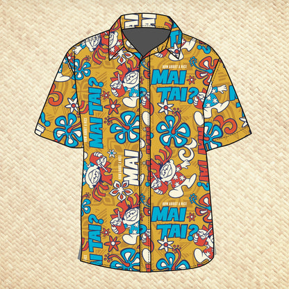 Jeff Granito's 'How About a Mai Tai?' Modern Fit with Flex Button-Up Shirt - Unisex - Ready to Ship! (FREE SHIPPING in U.S.)