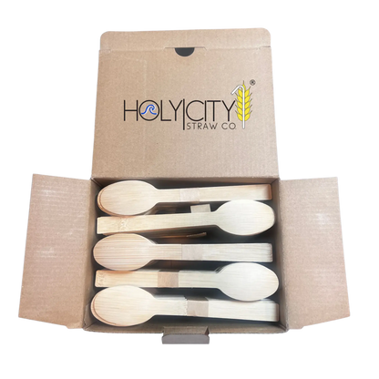 5.5" Bamboo Dessert Spoons