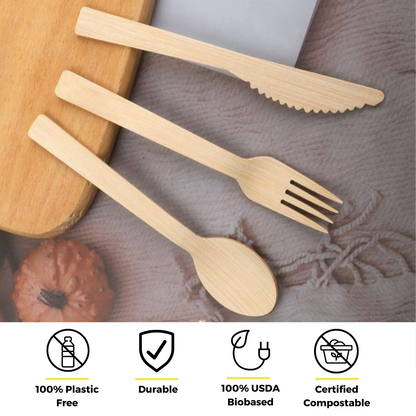 5.5" Bamboo Dessert Spoons