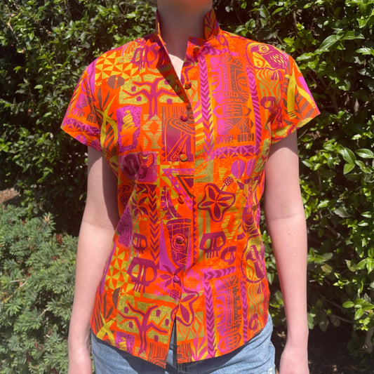 TikiLand Day 2022 'Tropical Escape' - Classic Aloha Button-Up Shirt - Womens - Ready to Ship!