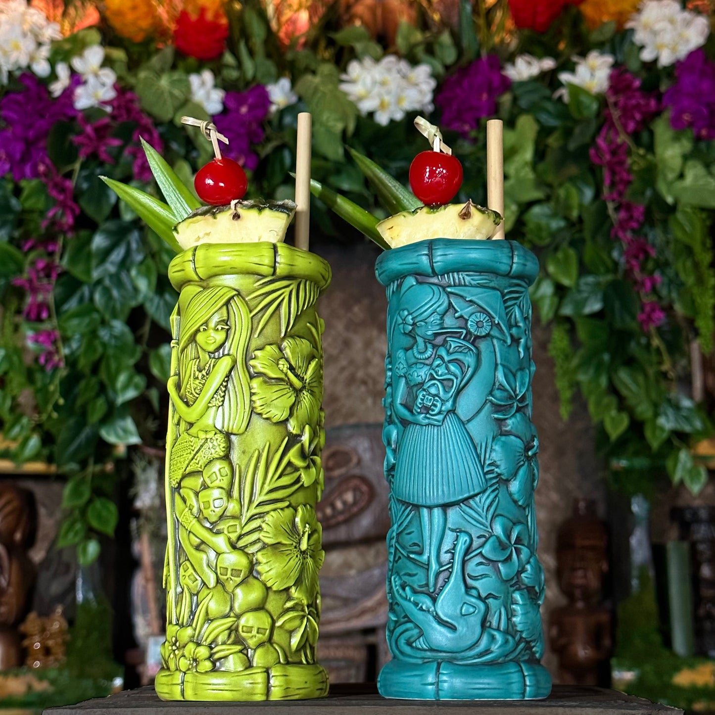 Jeff Granito’s “Tiki Portraits” (2 different mugs!) - Ceramic Tiki Mugs, sculpt by Thor - Ready to Ship (FREE SHIPPING in U.S.)
