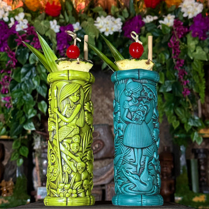 Jeff Granito’s “Tiki Portraits” (2 different mugs!) - Ceramic Tiki Mugs, sculpt by Thor - Ready to Ship (FREE SHIPPING in U.S.)
