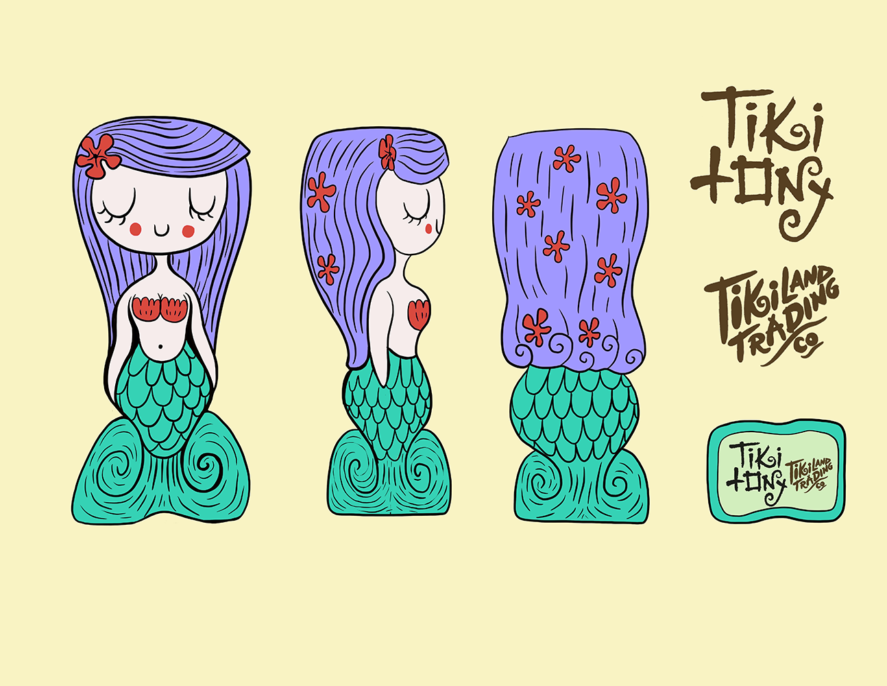 Tiki tOny's Lagoon Mermaid LAVENDER HAIR Tiki Mug - Ready to Ship! (FREE SHIPPING in U.S.)