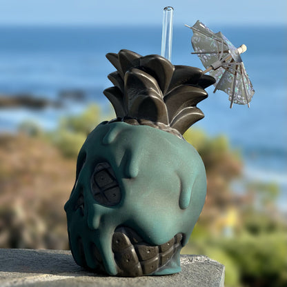 Jeff Granito's Poison Pineapple - Ceramic Tiki Mug - Twilight Teal - Ready to Ship! (FREE Shipping in U.S.)
