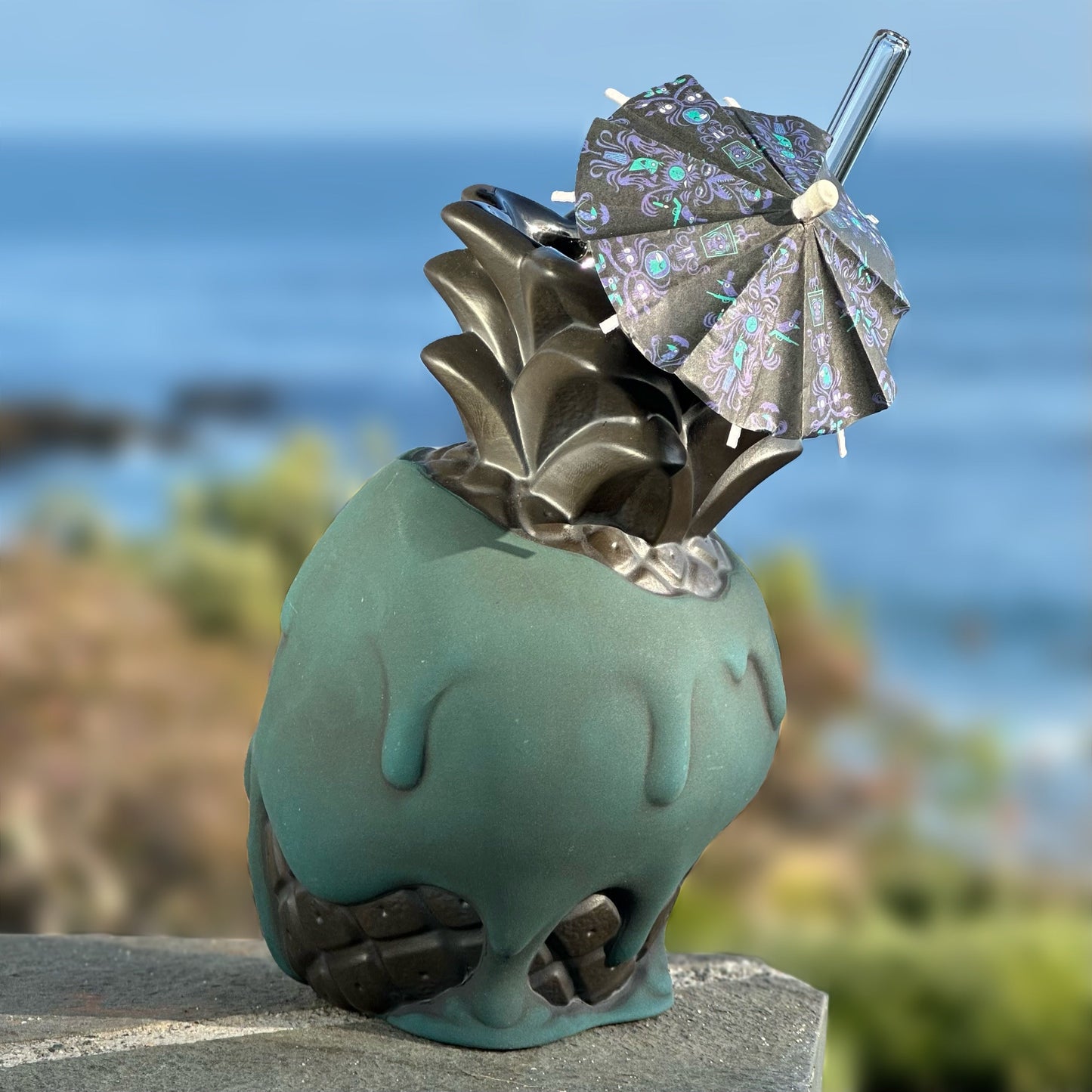 Jeff Granito's Poison Pineapple - Ceramic Tiki Mug - Twilight Teal - Ready to Ship! (FREE Shipping in U.S.)
