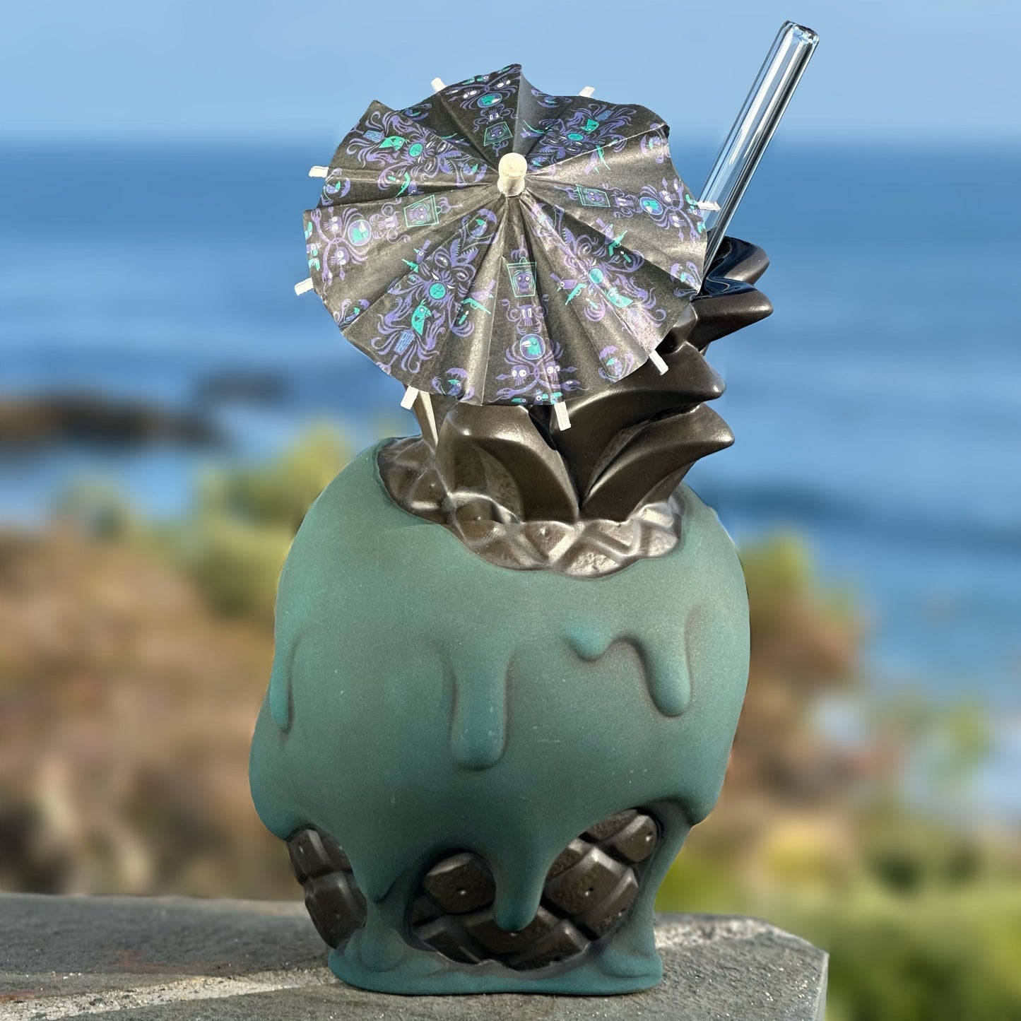 Jeff Granito's Poison Pineapple - Ceramic Tiki Mug - Twilight Teal - Ready to Ship! (FREE Shipping in U.S.)