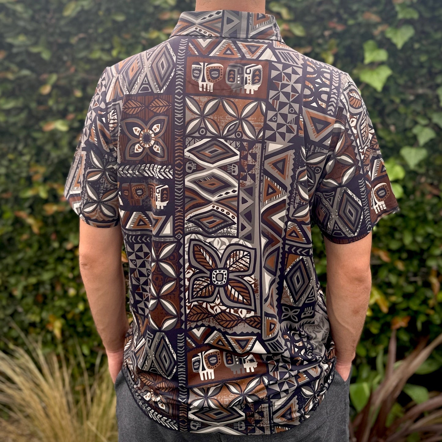 Jeff Granito's 'Distant Drums Haleakalā' Men's Performance Golf Polo - Ready to Ship! - Shipping Included!