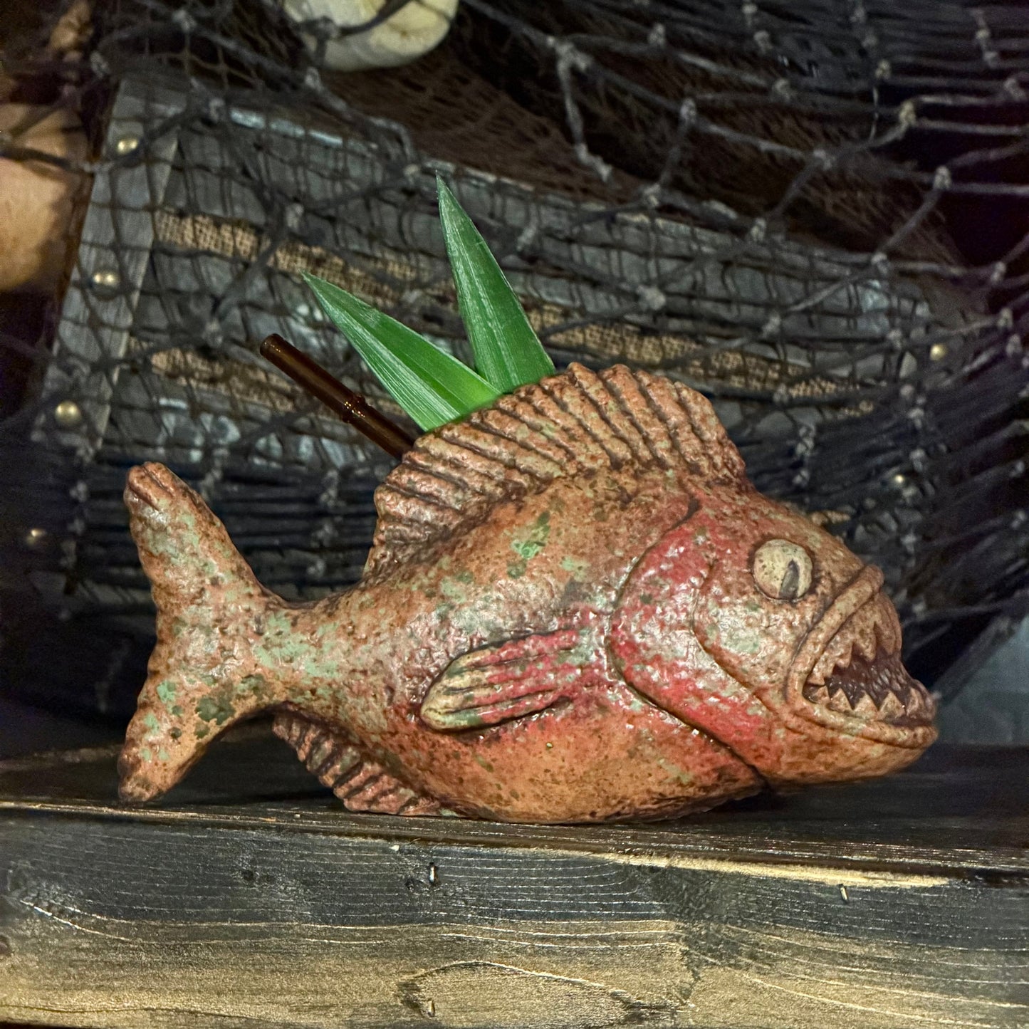Jungle River Piranha ceramic Tiki Mug - 3 Limited Editions of 275 Combined - Made in USA - Ready to Ship! - (FREE Shipping in U.S.)