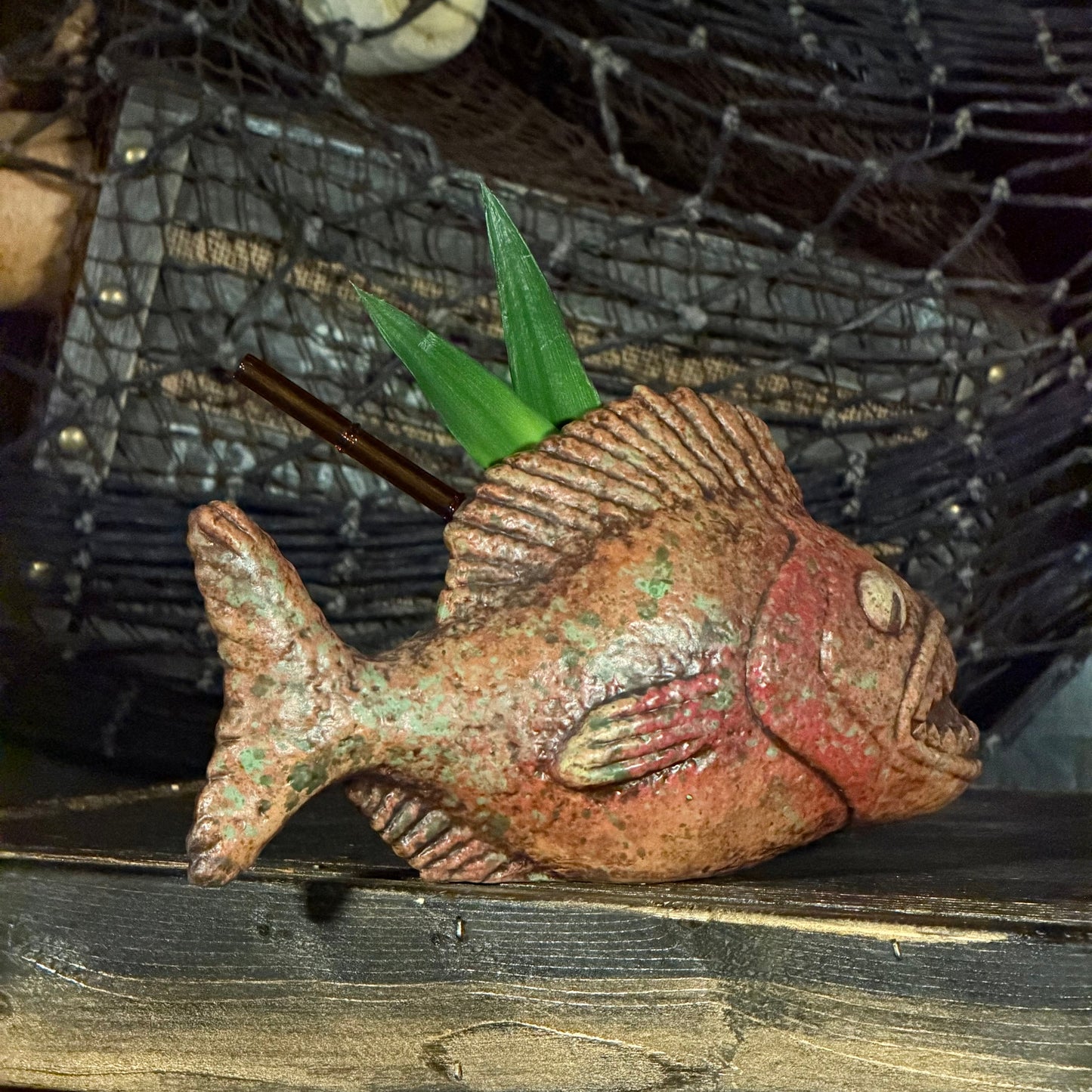 Jungle River Piranha ceramic Tiki Mug - 3 Limited Editions of 275 Combined - Made in USA - Ready to Ship! - (FREE Shipping in U.S.)