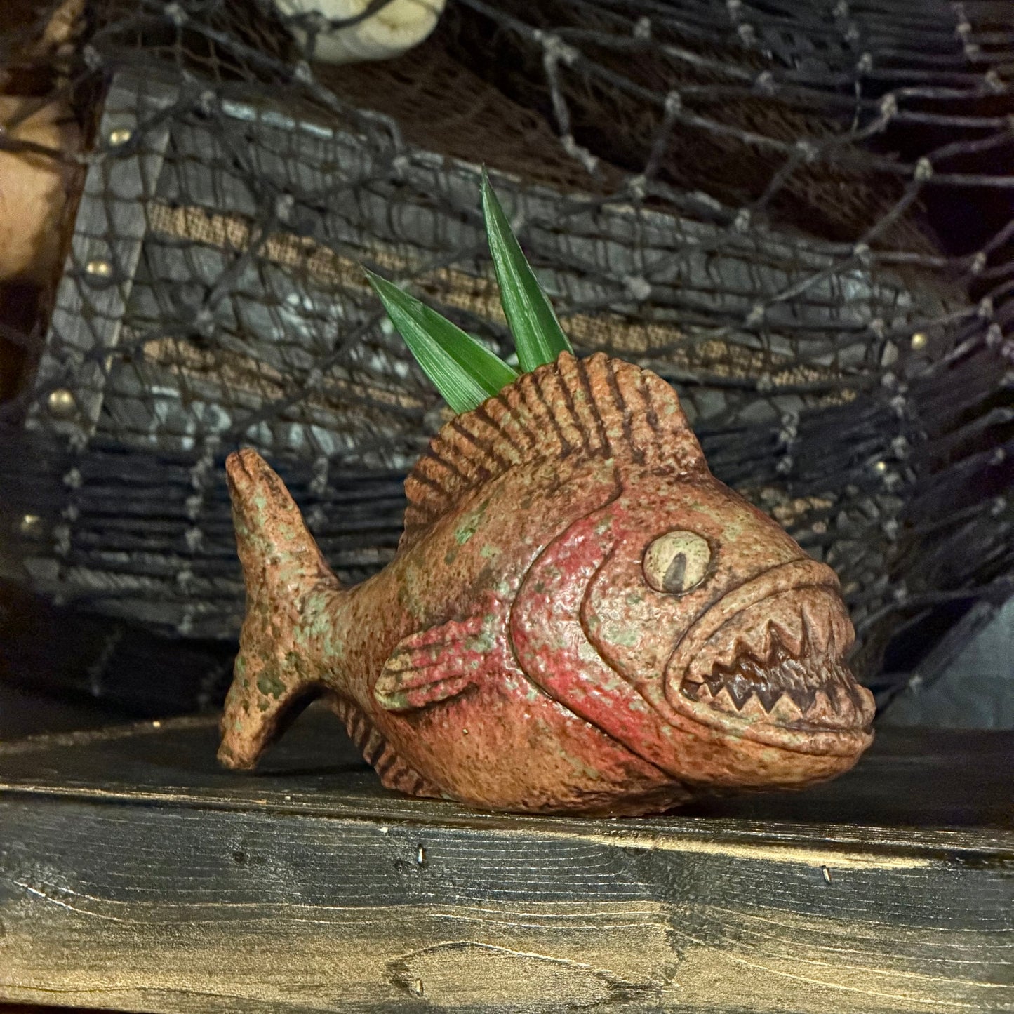 Jungle River Piranha ceramic Tiki Mug - 3 Limited Editions of 275 Combined - Made in USA - Ready to Ship! - (FREE Shipping in U.S.)