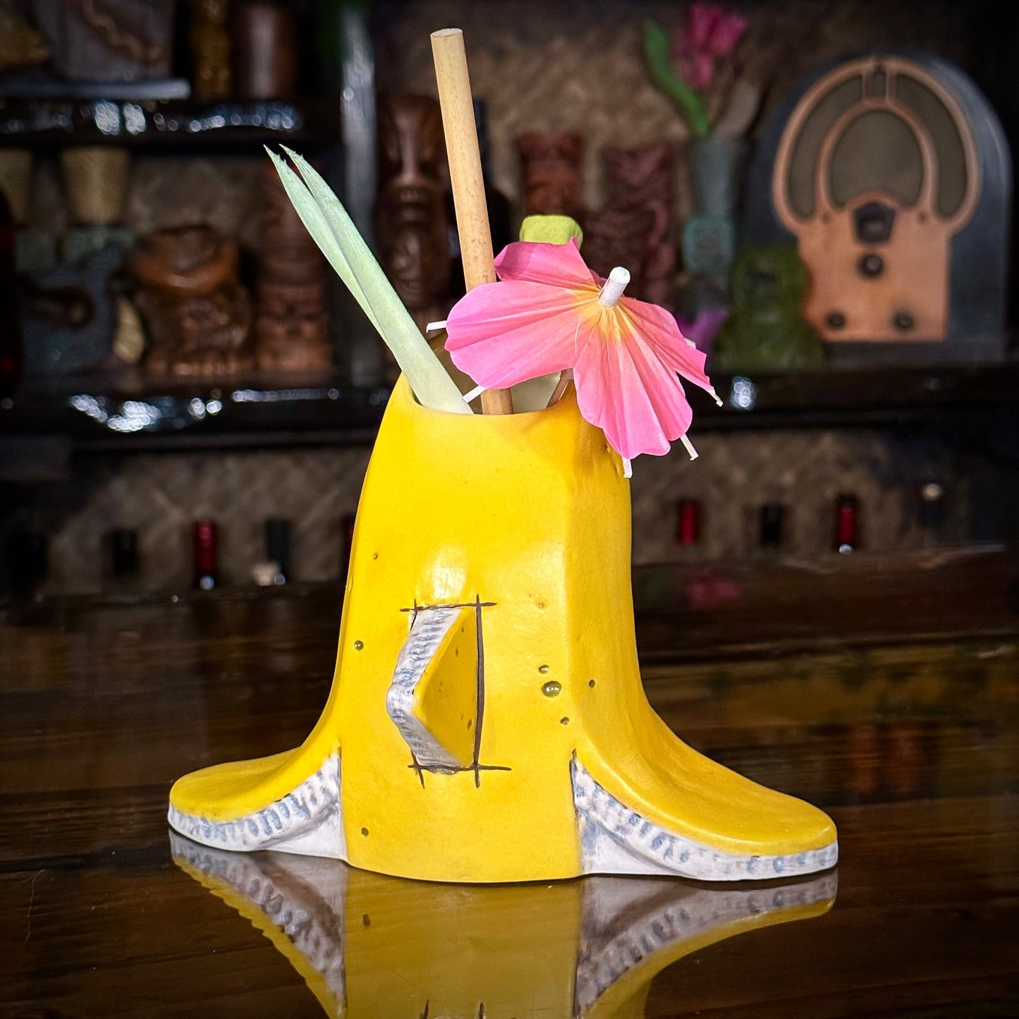 Flipper Sipper - Ceramic Tiki Mug, sculpt by Thor - Ready to Ship (FREE SHIPPING in U.S.)