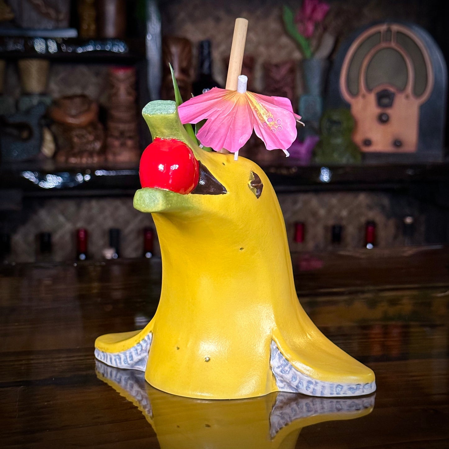 Flipper Sipper - Ceramic Tiki Mug, sculpt by Thor - Ready to Ship (FREE SHIPPING in U.S.)