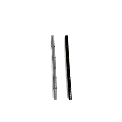 'Obsidian' Glass Bamboo Straw Set of Two (2) - Ready to Ship!