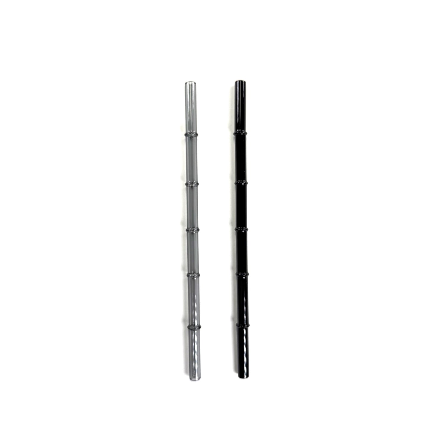 'Obsidian' Glass Bamboo Straw Set of Two (2) - Ready to Ship!