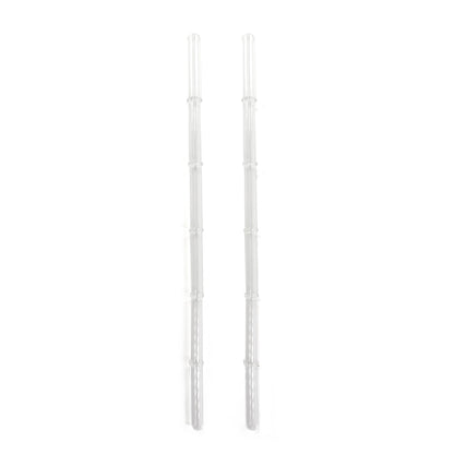 'Clear' Glass Bamboo Straw Set of Two (2) - Ready to Ship!