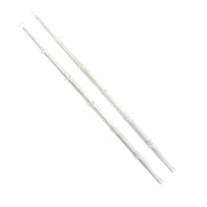 'Clear' Glass Bamboo Straw Set of Two (2) - Ready to Ship!