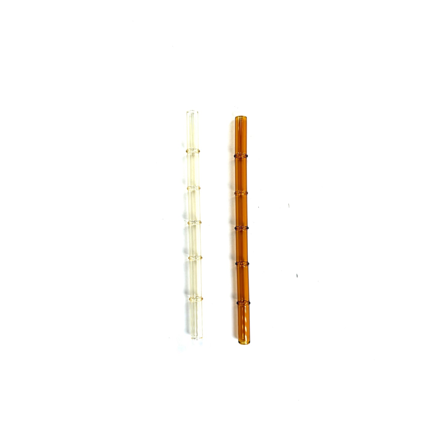 'Sunrise' Glass Bamboo Straw Set of Two (2) - Ready to Ship!