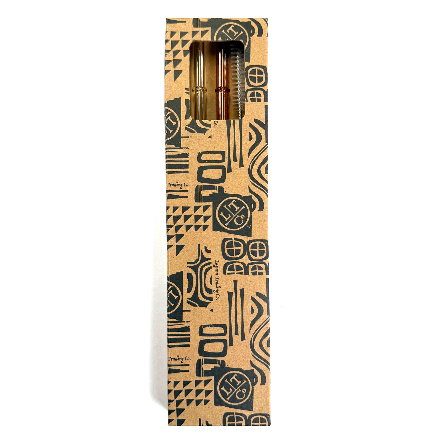 'Sunrise' Glass Bamboo Straw Set of Two (2) - Ready to Ship!