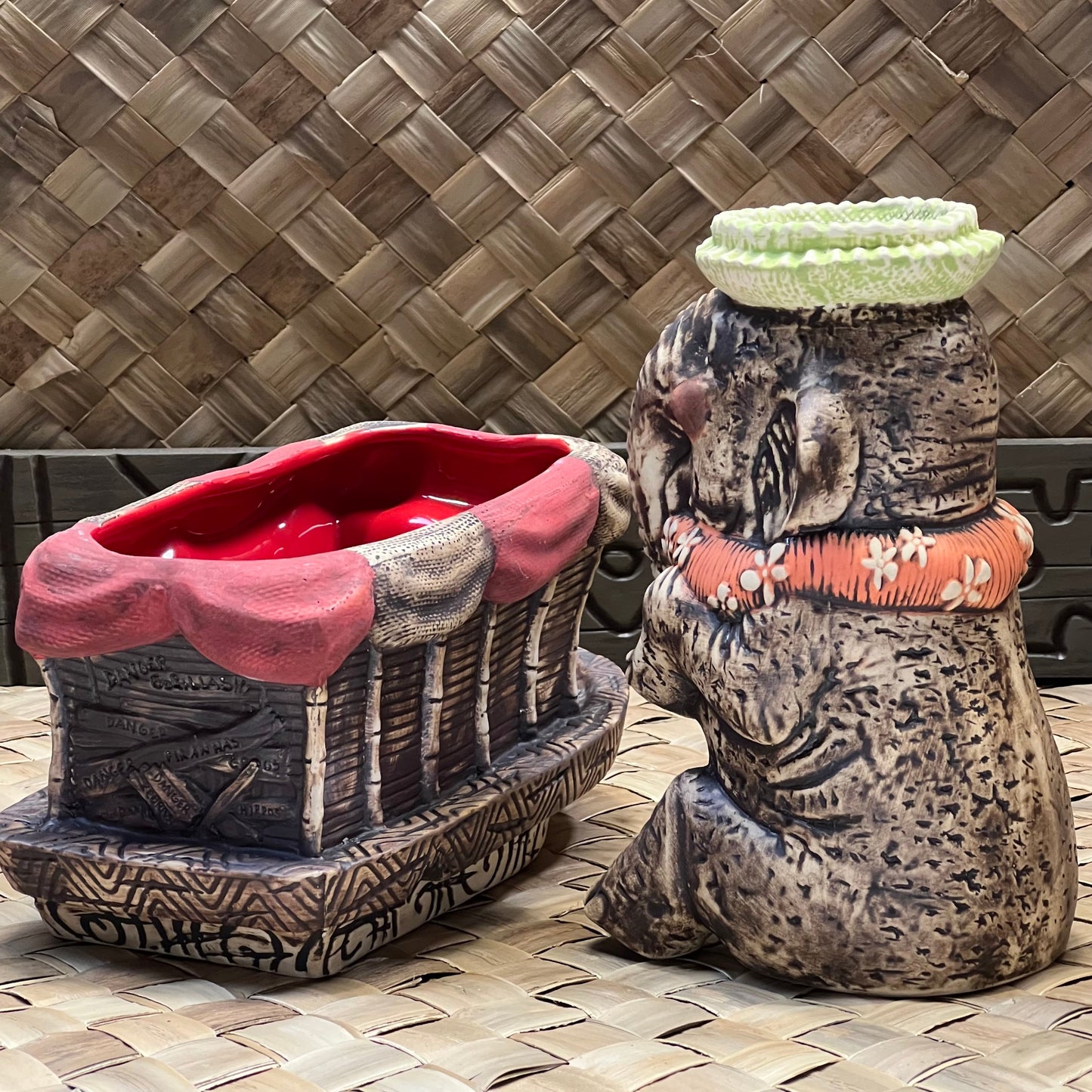 Tiki tOny's De Nile Set - with Skipper's Bote and Sunbathing Bertha Tiki Mugs, sculpted by THOR - Ready to Ship! (FREE SHIPPING in U.S.)